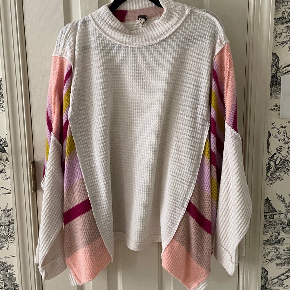 Free People waffle and knit top